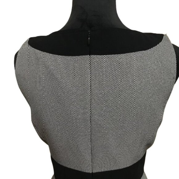 Tahari Arthur S. Levine Black/White Sheath Sleeveless Career Dress Size 6P - Picture 5 of 11